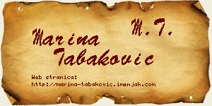 Marina Tabaković vizit kartica
